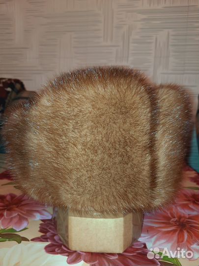 Норковая мужская шапка р.56