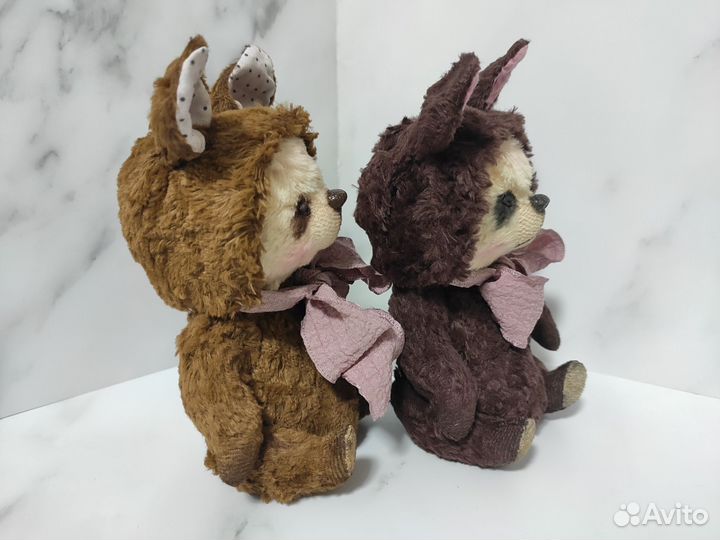 Мишки в технике тедди. Ручная работа