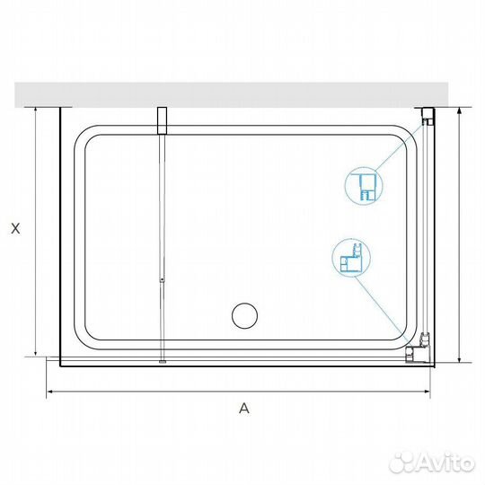 Душ. уголок RGW 100x120 Хром Walk In 351005120-11