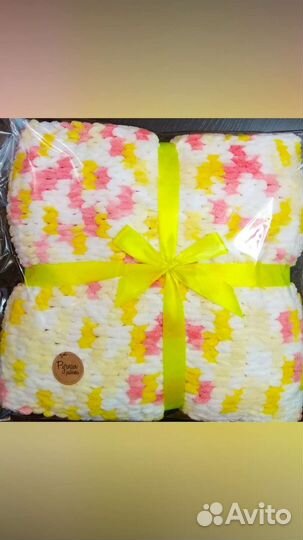 Плед детский вязаный ручная работа