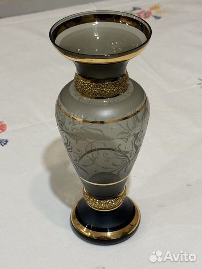 Винтаж: Ваза Богемия Чехословакия с позолотой