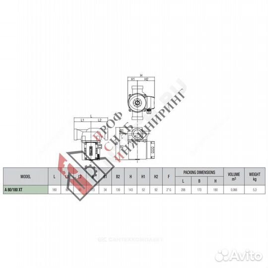 Насос A 80/180 XT PN10 3x400В/50Гц DAB 505806671