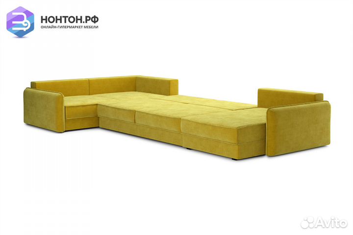 Диван п-образный тик-так Антей горчичный