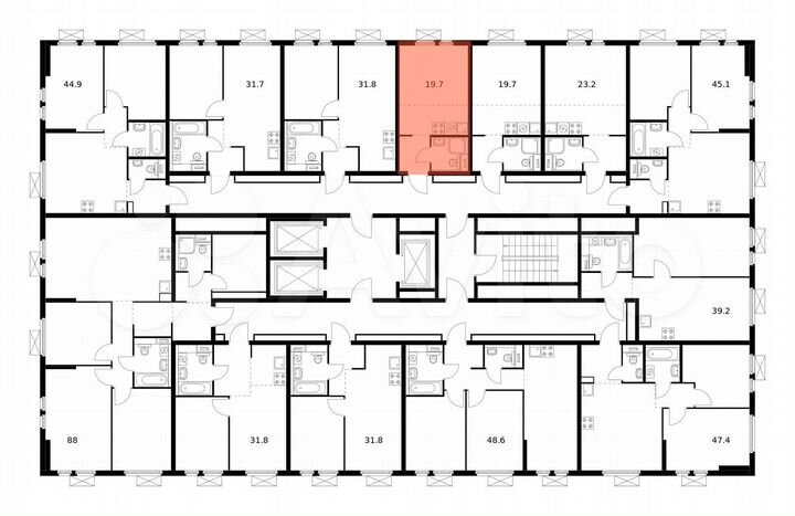Квартира-студия, 19,7 м², 17/25 эт.