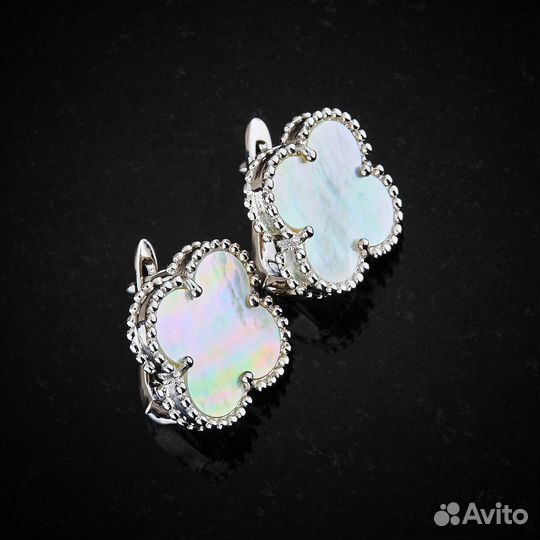 Серьги серебряные с перламутром