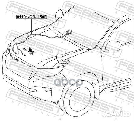 Трос замка капота toyota land cruiser prado J150