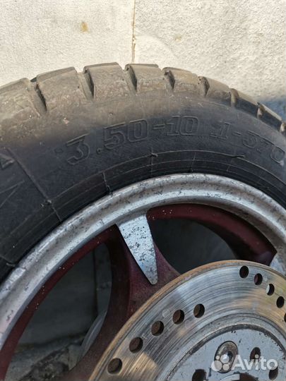 Колесо заднее для скутера 139 QMB 3.50R10