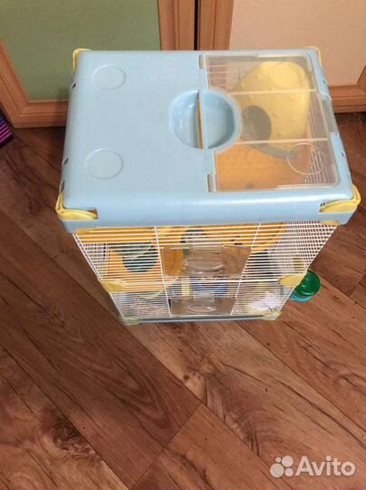 Большая 3х этажная клетка с джунгарским хомяком