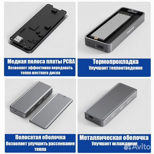 Корпус M.2 nvme USB C Type C 3,2 дюйма, 20 Гбит/с