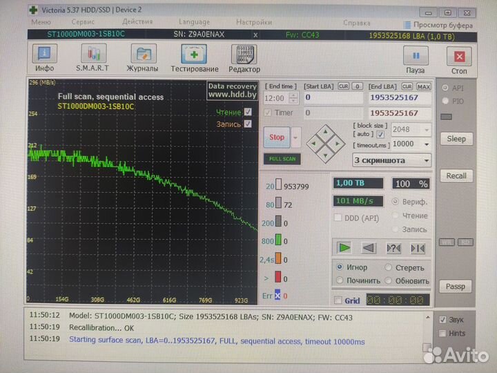 HDD 1 Тб меленький пробег, не китай