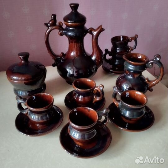 Кофейный сервиз керамика СССР Гжель