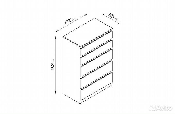 Комод IKEA Кастор 5 ящиков сонома