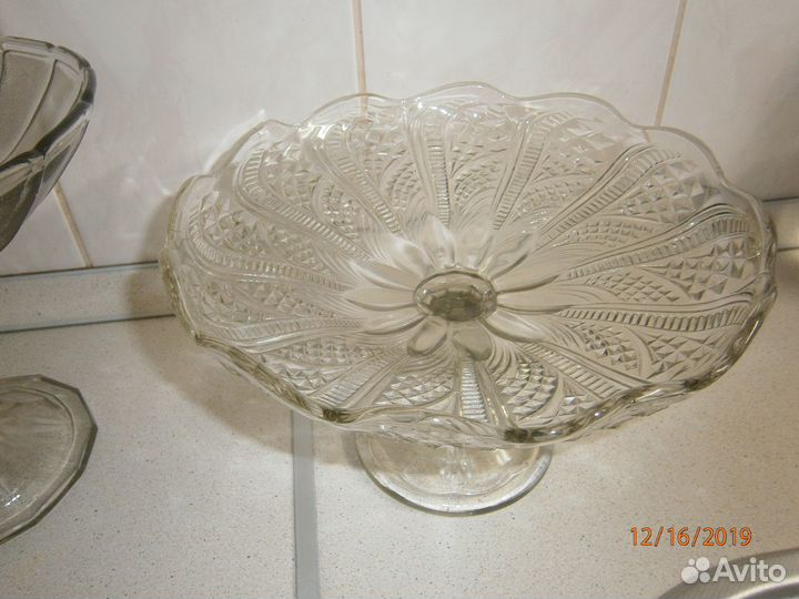 Ваза на ножке для фруктов, конфет. СССР