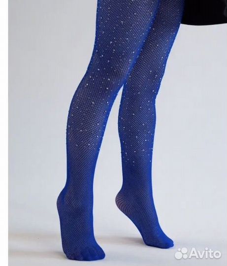 Колготки в сетку со стразами