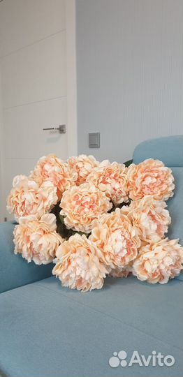 Искусственные цветы. Пионы и розы 70 см