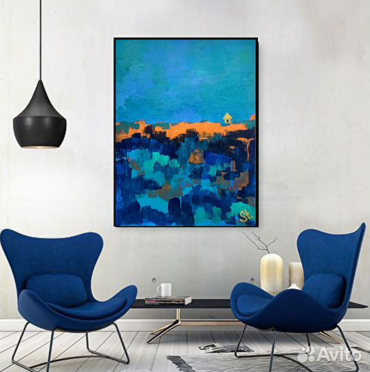 Картина акрилом абстракция на холсте