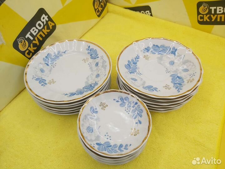 М.18069 Сервиз чайный Голубой цветок Вербилки СССР