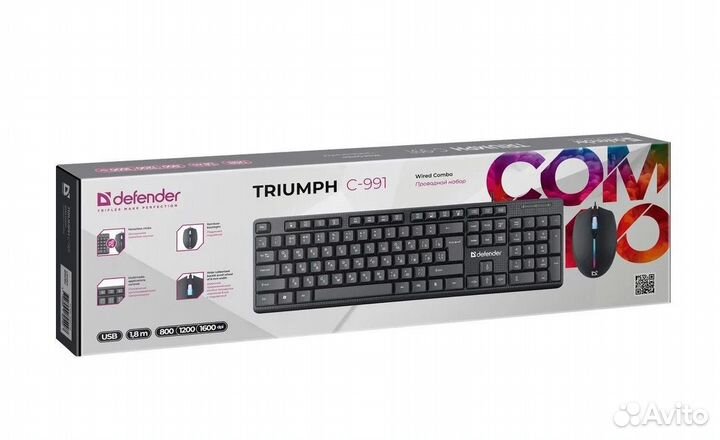 Набор проводной defender Triumph C-991 RU,черный,п