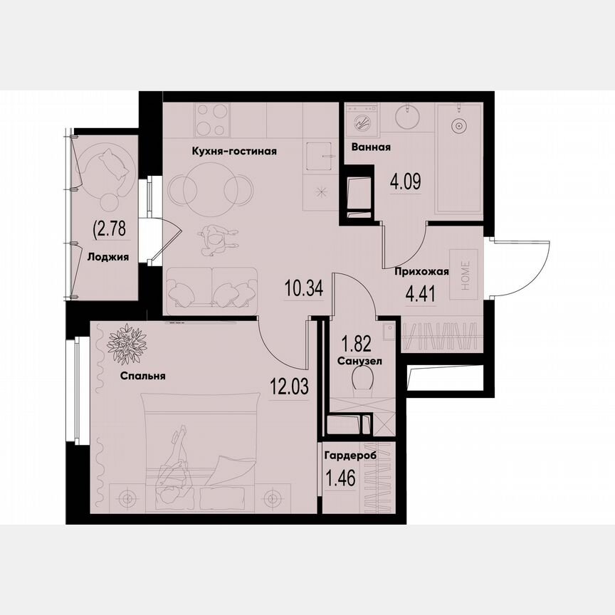 1-к. квартира, 35,5 м², 10/12 эт.