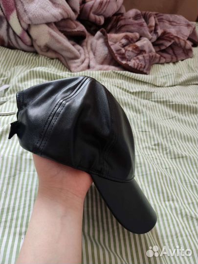 Бейсболка кожаная кепка lime