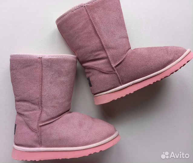 Розовые высокие угги, размер 37.5-38