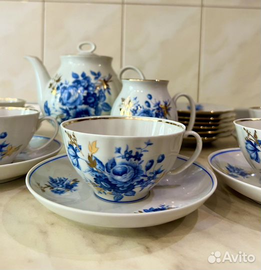 Чайный сервиз Дулево Голубой букет СССР