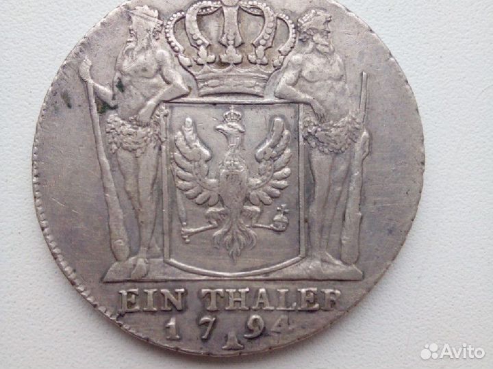 Монета Пруссия 1 талер 1794 год серебро