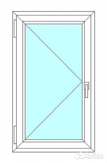 Окно veka WHS60, 1 ств., 2-кам. с/п, 800x700