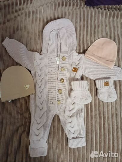 Комбинезон для девочки рост 56-62 и шапочки