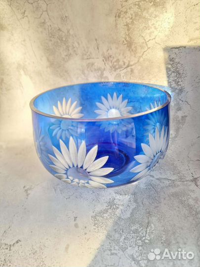 Ваза конфетница цветное стекло СССР