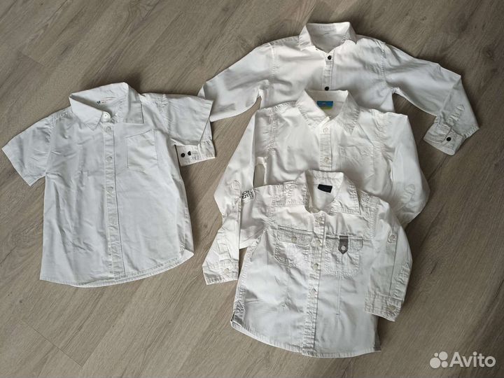 Белые рубашки р.122, 128, 146