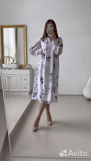 Платье женское шифоновое миди