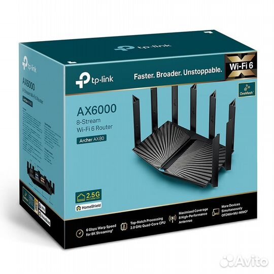 Маршрутизатор TP-link Archer AX80 AX6000 Dual-Band