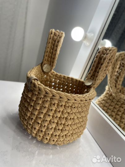 Корзинки на детскую кроватку вязаные