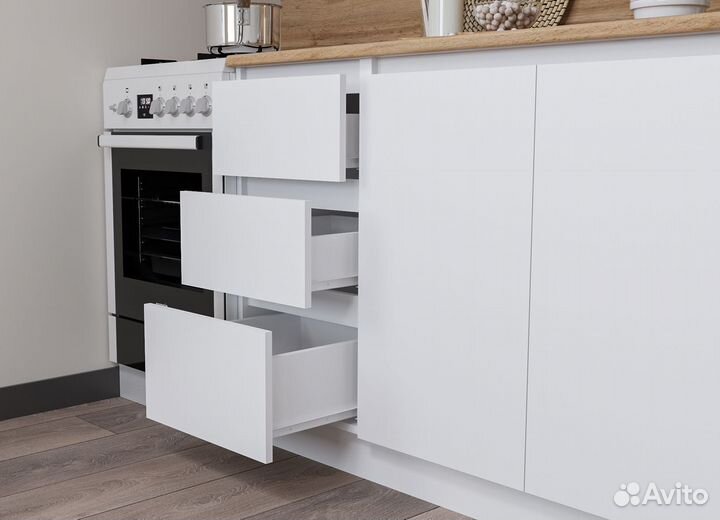 Кухня Мори готовый гарнитур белый 2,0 м в наличии