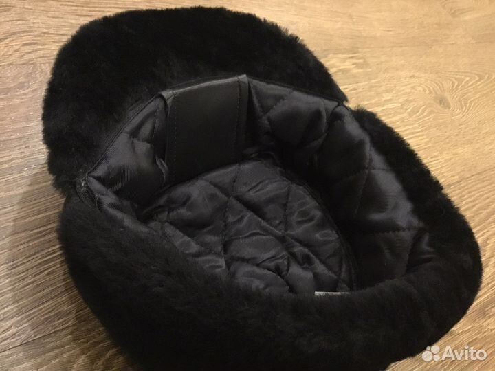 Мужская зимняя шапка кожа и мех натуральные