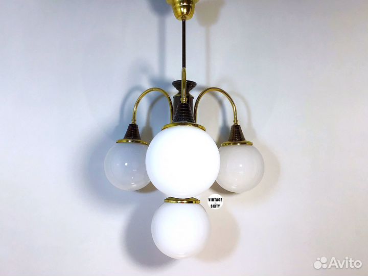 Люстра винтажная на 4 лампы Италия 80-е гг