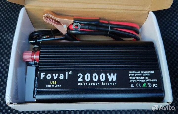 Инвертор преобразователь 2000W новый 12v-220V