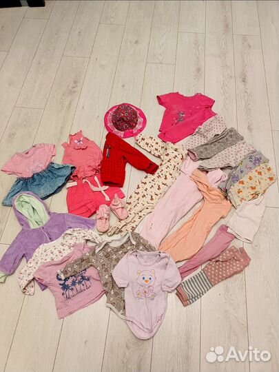 Одежда на девочку 3-12 мес пакетом