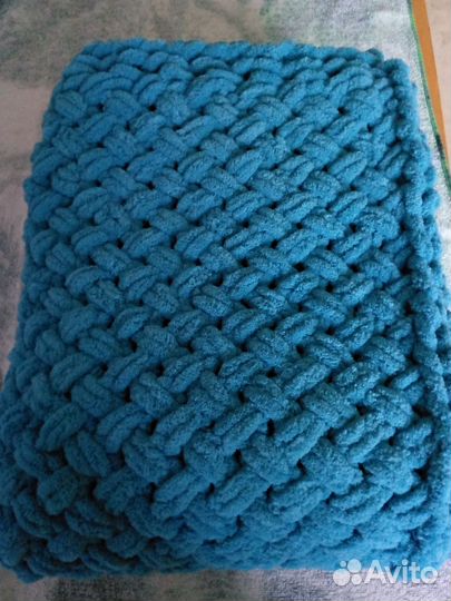 Плед детский вязанный плюшевый новый