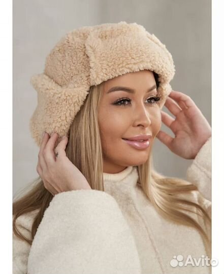 Шапка ушанка зимняя женская