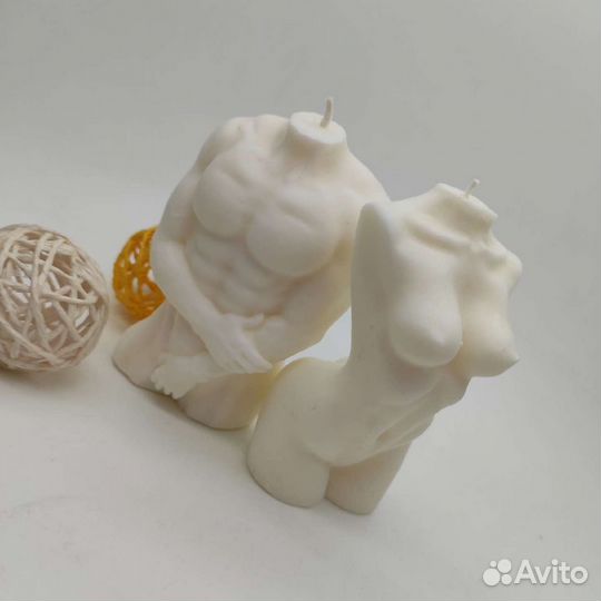 Свечи силуэт мужской и женский торс