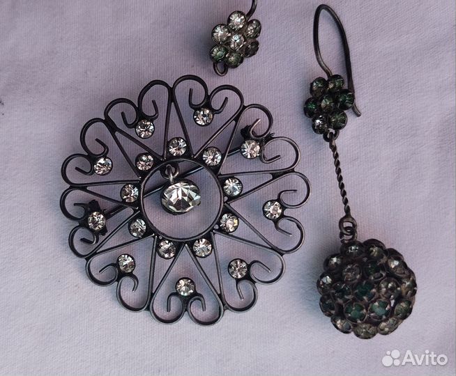 Брошь серебро 875 винтаж