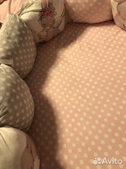 Комплект в кроватку с бортиками, подушками