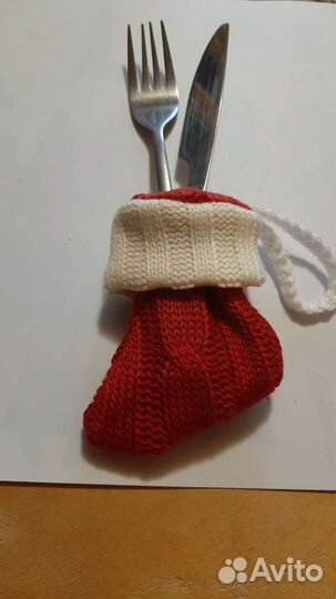 Новогодний декор для столовых приборов