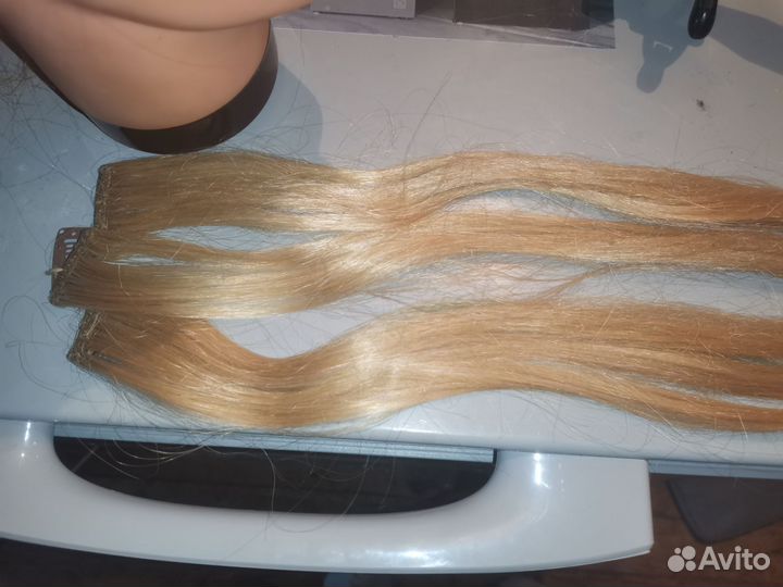 Голова манекен натуральные волосы со штативом