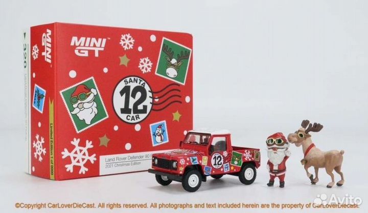 Mini GT Land Rover Defender 90 Pickup Christmas Ed