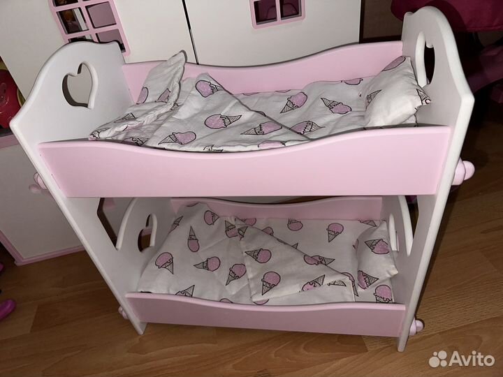 Кукольная кроватка 2х ярусная