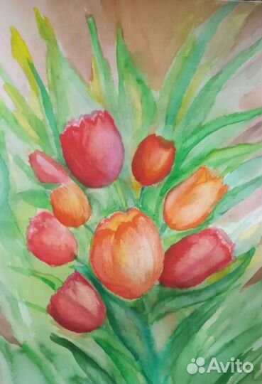 Картина акварель в раме