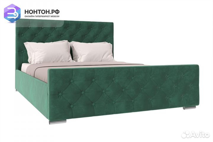 Кровать Мишель велюр зеленый